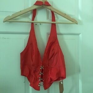 Never worn - Buckled front crop top